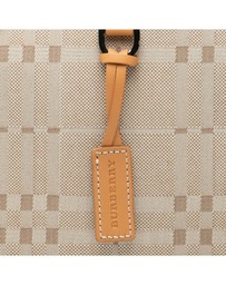 Pre-Loved by Azura Reborn - Pre-Loved Leather Trimmed Tonal Check Canvas Handbag