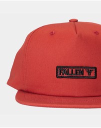 Fallen Footwear - Fallen Footwear Bar Logo Hat Flat Visor 3D EVA Embroidery - Red