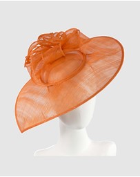 Max Alexander - Large Orange Sinamay Fascinator Hat