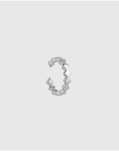 Najo - Lattice Silver Ear Cuff