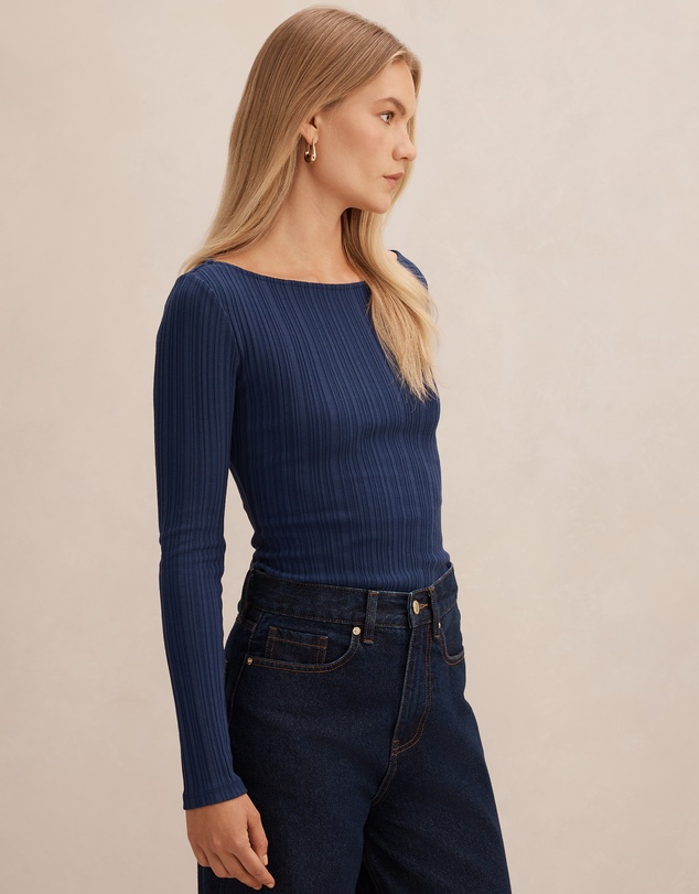 Forever New - Minka Ribbed Boat Neck Top