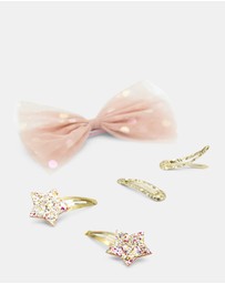 Morgan & Taylor - Star Bright Kids Clip Set in Sparkling Gold and Pink