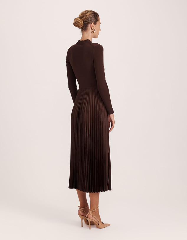 SABA - Vicky Long Sleeve Mixed Media Dress