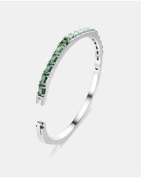 Swarovski - Matrix Bangle, Baguette Cut, Octagon Shape, Green, Rhodium-Plated