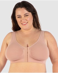 B Free Intimate Apparel - Full Bust Bamboo Padded Front Closure Wire Free Bra (E-F-G-H) Cup