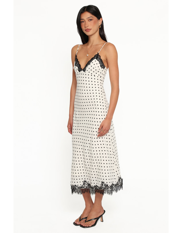 Petal & Pup - Kalista Midi Dress - Cream Polka Dot
