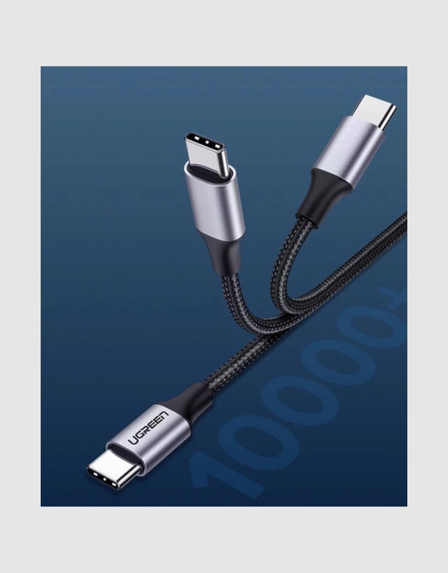 Ugreen - UGREEN USB-C 2.0 Male to USB-C 2.0 Male Cable 1m 60W Fast Charging 480 Mbps Data Transfer Braided
