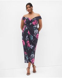 City Chic - Claire Print Off Shoulder Dress