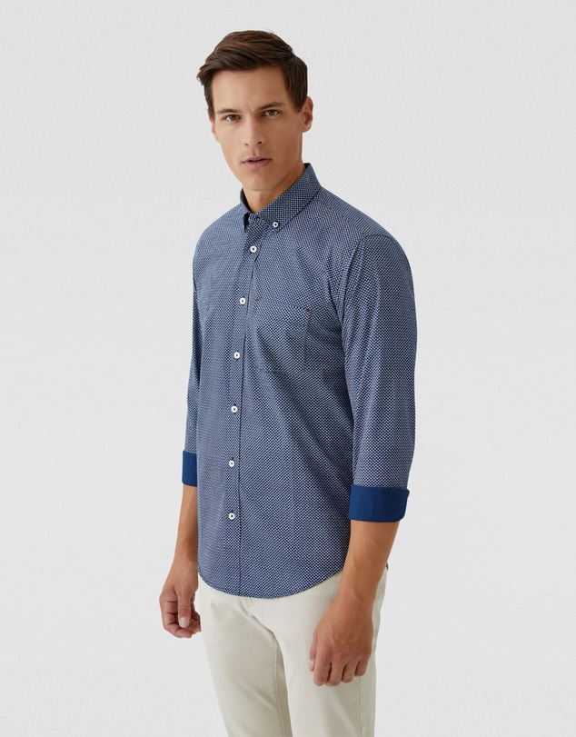 Oxford - Stratton Printed Cotton Shirt
