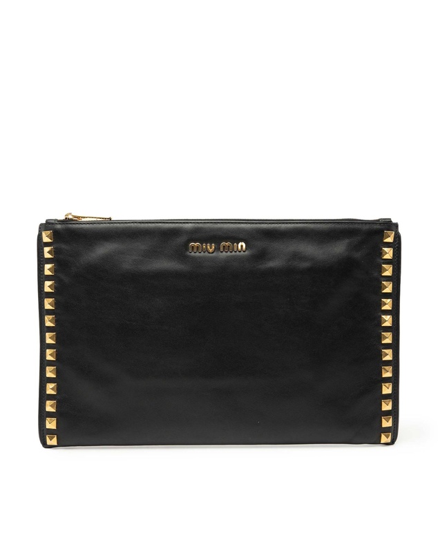 Pre-Loved by Azura Reborn - Pre-Loved Studded Leather Zip Clutch