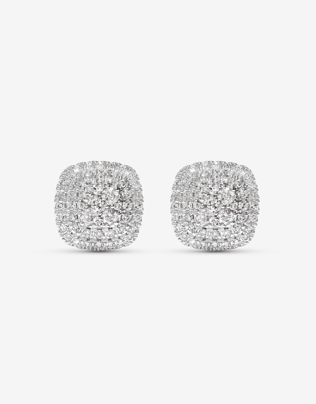 Michael Hill - 0.65 Carat TW Cushion Shaped Diamond Cluster Stud Earrings in 10kt White Gold