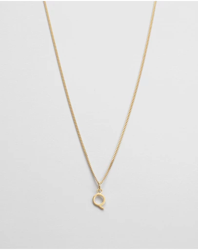 Kirstin Ash - Q Outline Initial Necklace