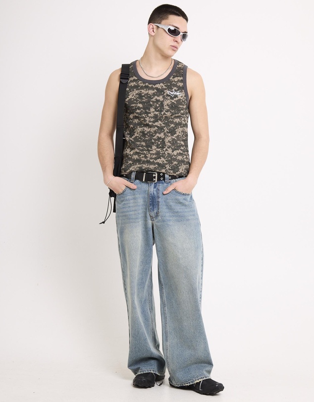 Spencer Project - Starboy Camo Waffle Singlet