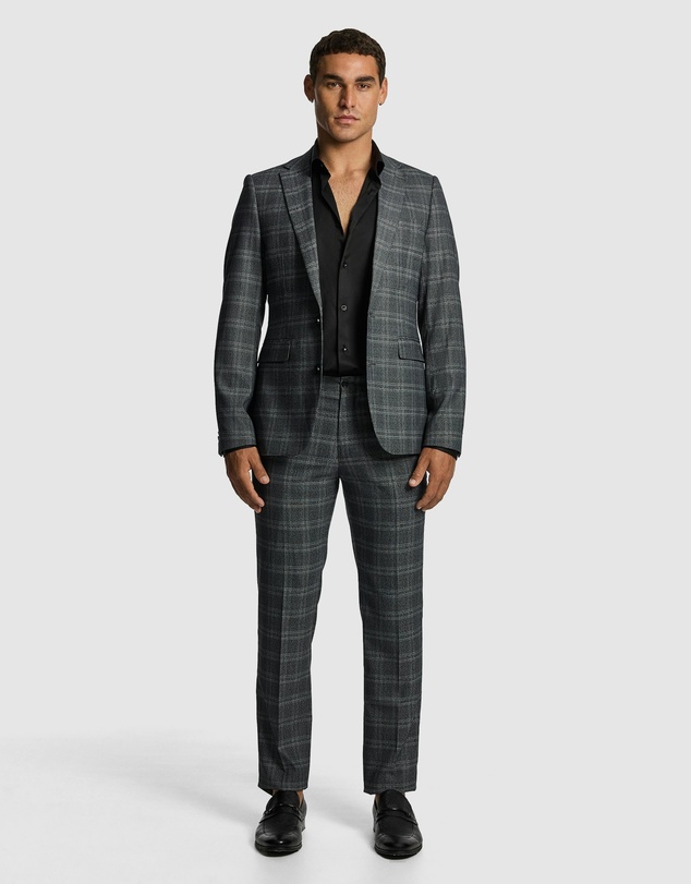 yd. - Cassius Slim Fit Check Suit Jacket