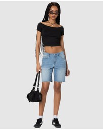 EDIKTED - Riptide Denim Bermuda Shorts