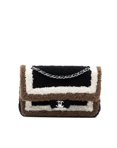Pre-Loved by Azura Reborn - Pre-Loved Medium Classic Tricolor Shearling Double Flap