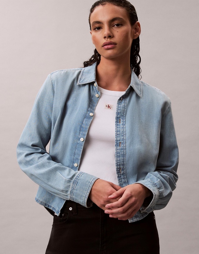 Calvin Klein Jeans - Denim Cropped Button-Down Shirt