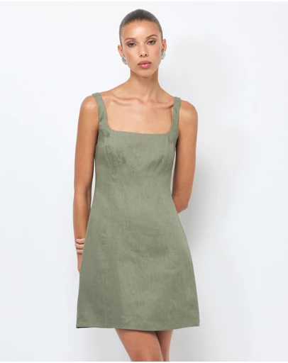 AERE - Clara Linen Mini Dress