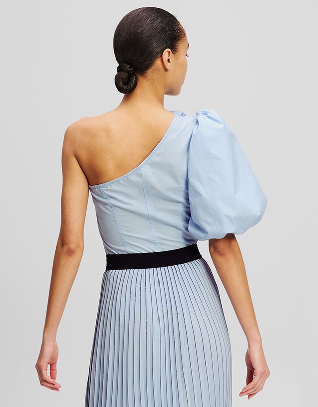 Karl Lagerfeld - Flower One-Shoulder Shirt
