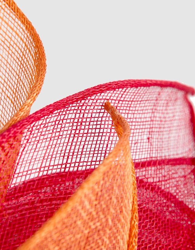 Max Alexander - Pillbox Red Orange Racing Fascinator