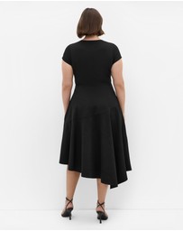 City Chic - Plus size Ponte Flare Midi Dress - black