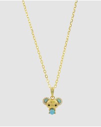 Georgini - Georgini Opal Glow Blue Created Opal Koala Gold Pendant