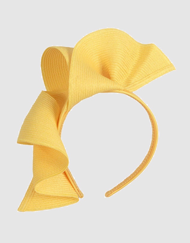 Max Alexander - Large Wavy Yellow Racing Fascinator