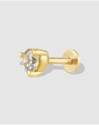 Wanderlust + Co - Birthstone Gold Flat Back Earring - Apr
