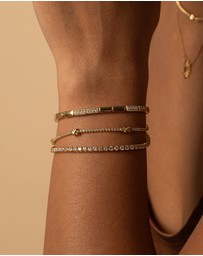 Wanderlust + Co - Pave 14K Gold Vermeil Petite Tennis Bracelet