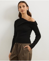 Atmos&Here - Alora Long Sleeve Knit Top With Twist Detail