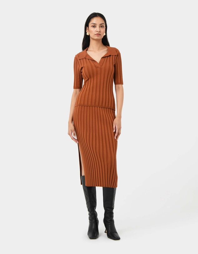 Forcast - Manhattan Polo Knit Top