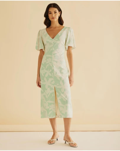Atmos&Here - Billie Linen Blend Midi Dress