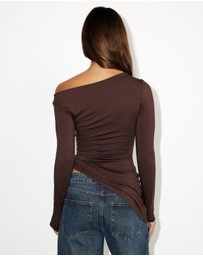 Dazie - Lily One Shoulder Asymmetrical Top