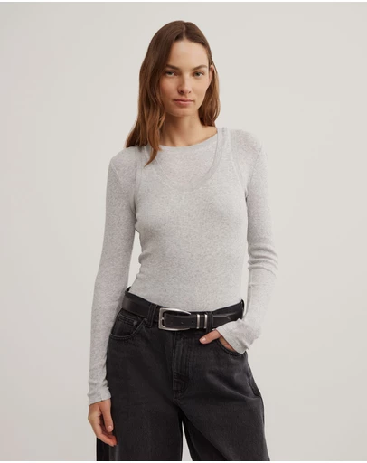 Witchery - Long Sleeve Overlay Top