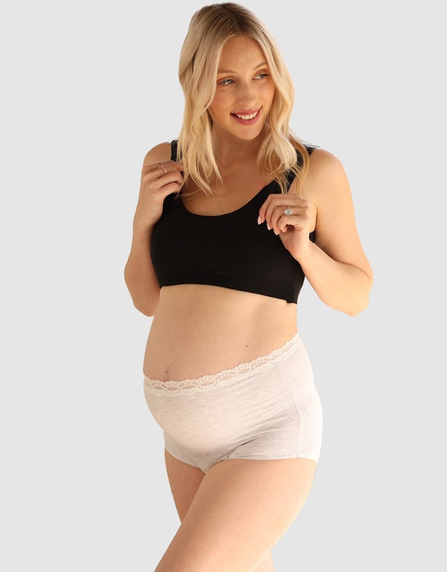 Angel Maternity - Gracie Bamboo Underwear in Marl Grey