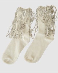 High Heel Jungle - Bowie Cotton Socks With Glitter Fringe