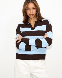 Dazie - Freya Stripe Knit Polo