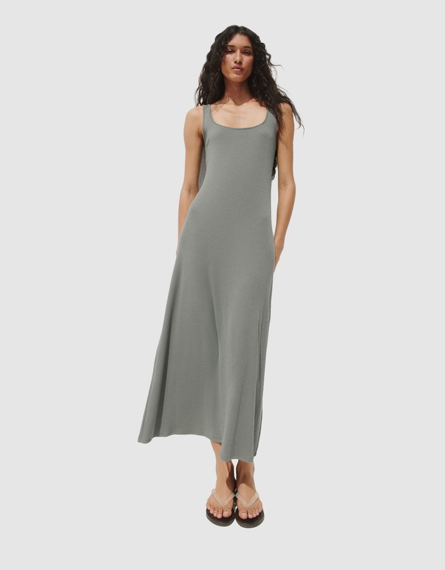 GAP - Sleeveless Square Neck Rib Knit Maxi Dress
