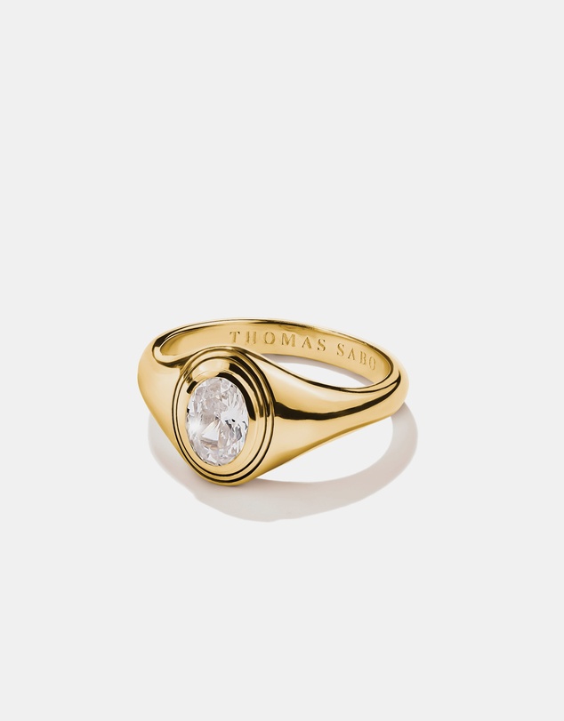 THOMAS SABO - THOMAS SABO Ring with Oval White Zirconia Stone Gold