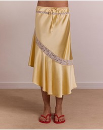 Damson Madder - Delphia Satin Midi Skirt