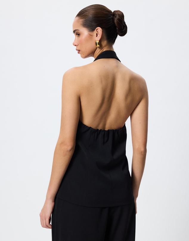 Tussah - Antonia Gold Trim Button Halter Vest