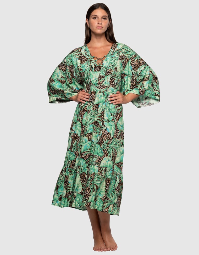 Nip Tuck Swim - Exotic Eden Corrimal One Size Maxi Dress