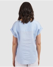 CAMIXA - Martina Linen V-Neck T-shirt