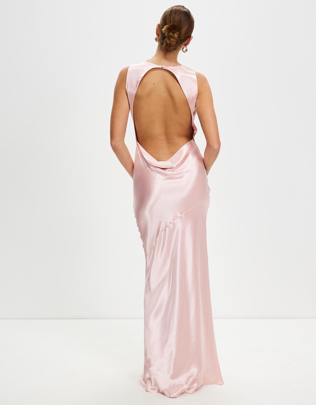 Third Form - Satin Bias Cowl Back Maxi Dress