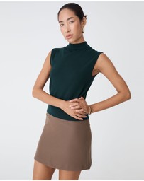 Forcast - Dina Mock Neck Knit Top