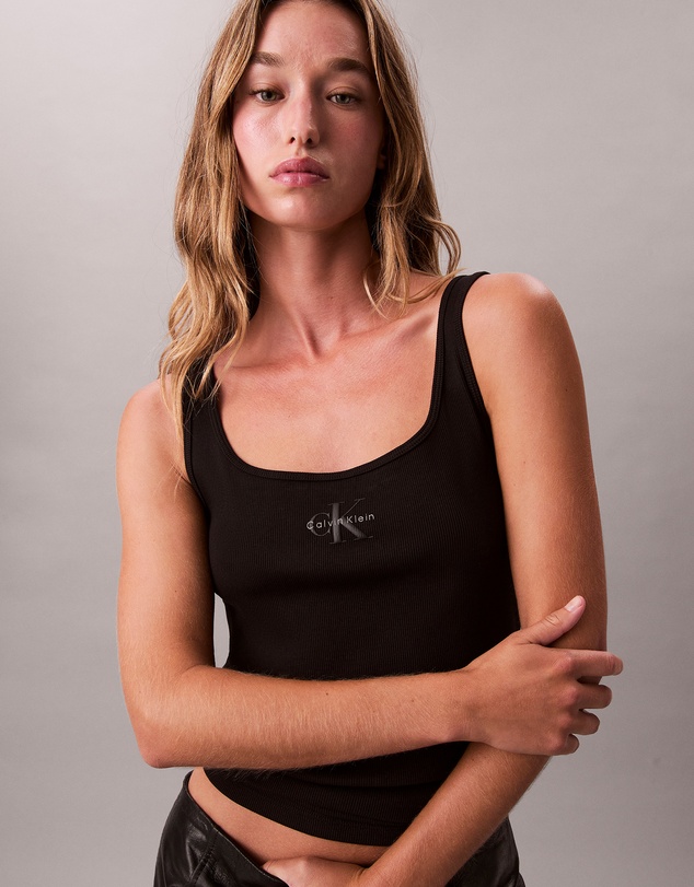 Calvin Klein Jeans - Monologo Rib Scoop Neck Tank Top