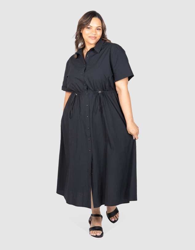 Love Your Wardrobe - Georgia Poplin Drawstring Dress