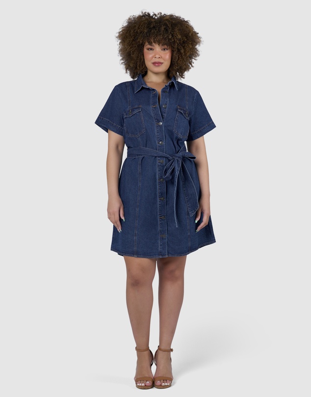 Indigo Tonic - Tia Chambray Mini Shirt Dress
