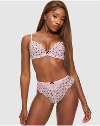 Ann Summers - Sexy Lace Flocked Non-Padded Plunge Bra