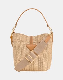 Longchamp - Le Roseau Raphia Canvas Bucket Bag - XS